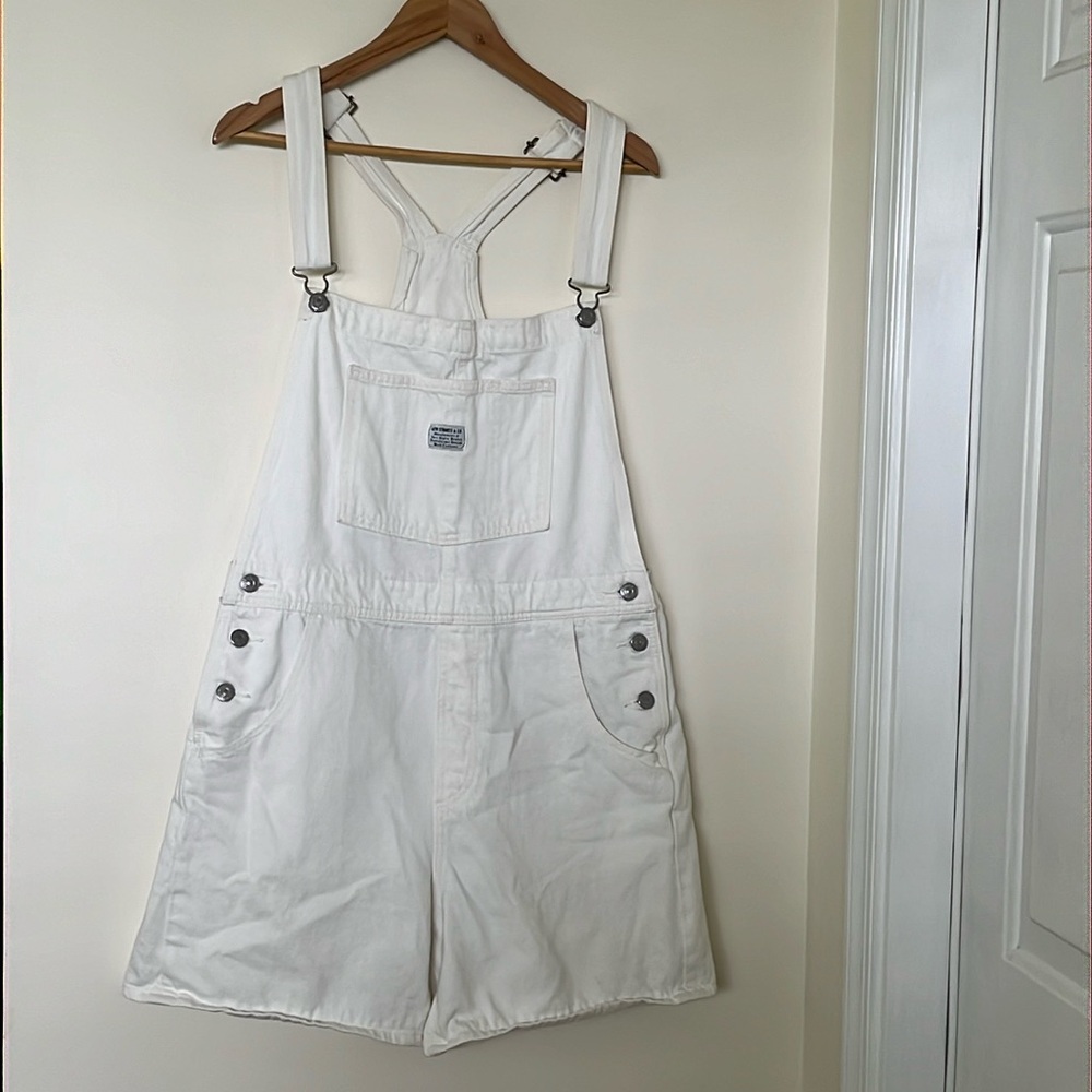 White Levi's Vintage Shortalls